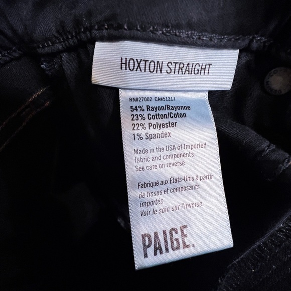 Like New! Paige “Hoxton” Straight, long, Dark Denim Jeans, size 26 w/34” inseam - Picture 7 of 7